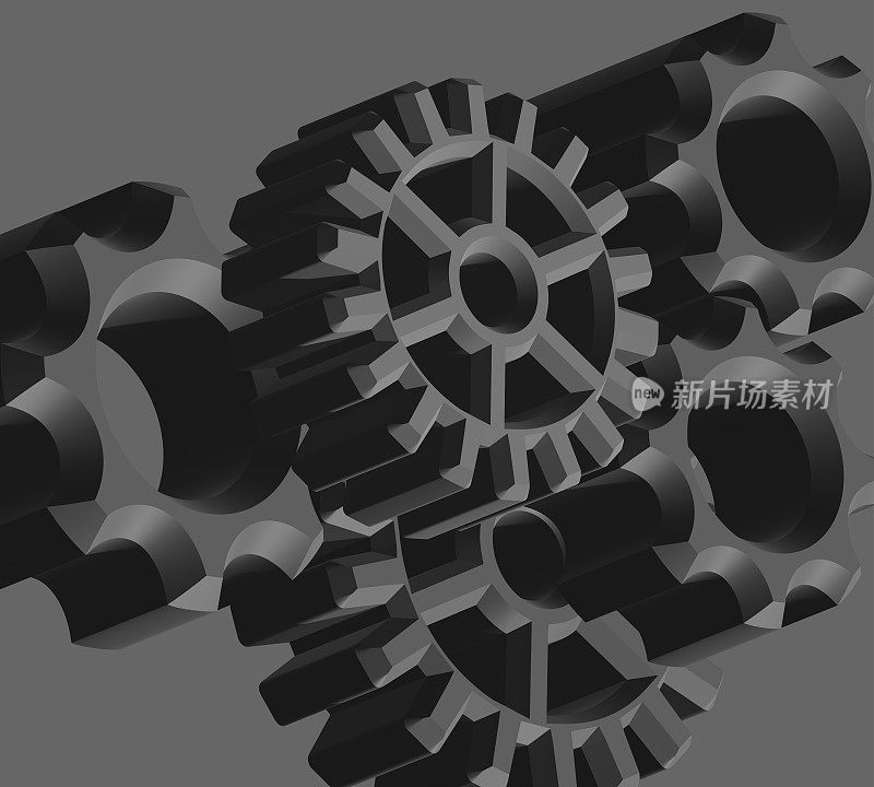 3d rendering Mechanism gears